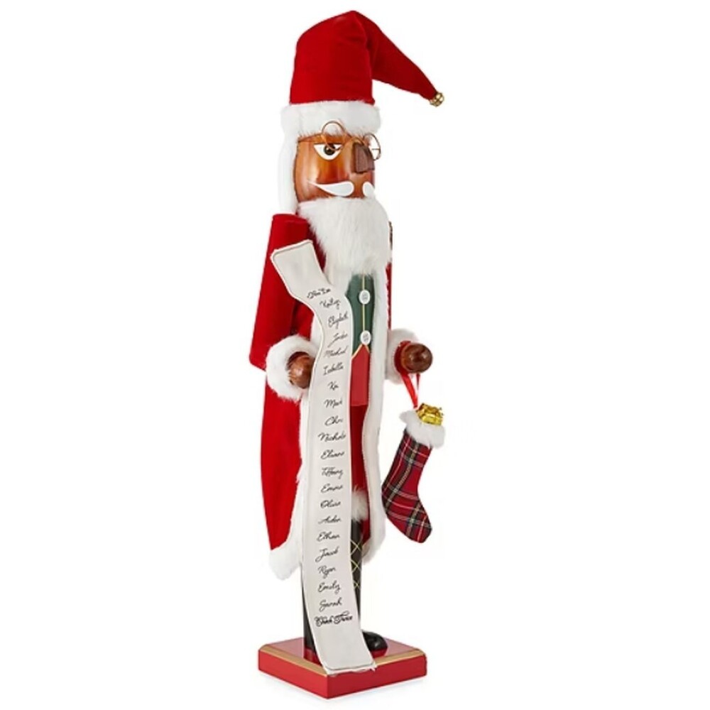 Wooden Christmas Nutcracker,24",AFRICAN AMERICAN SANTA W/NICE NAMES LIST, 597,NP